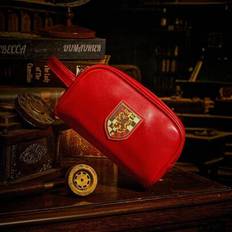 Red Fashion Badge Decor Cosmetic Bag, Large Capacity & Portable - Burgundy - one-size