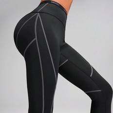 Dam Activewear Löstagbart bälte Sportleggings för flera användningsområden, Modular Stitching Gym Bottom, High Elastic & Dry Fit-byxor, 2-i2 Ipone Cas - Svart (L,M,S,XL)