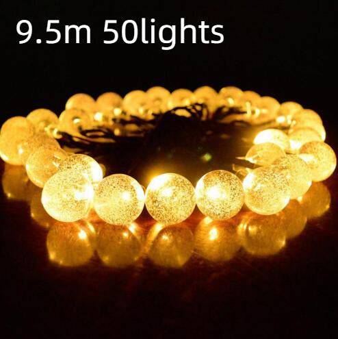 Crystal solar power of the led lamp string lights christmas lights solar garden outdoor decoration for christmas - Warm white / 9.5m 50lights