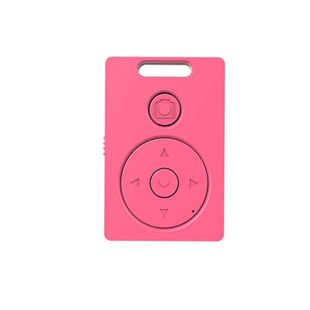 Universal bluetooth trådlös kameraslutare selfie fjärrkontroll inspelning multimedia videokamera release för iphone android - Rosa