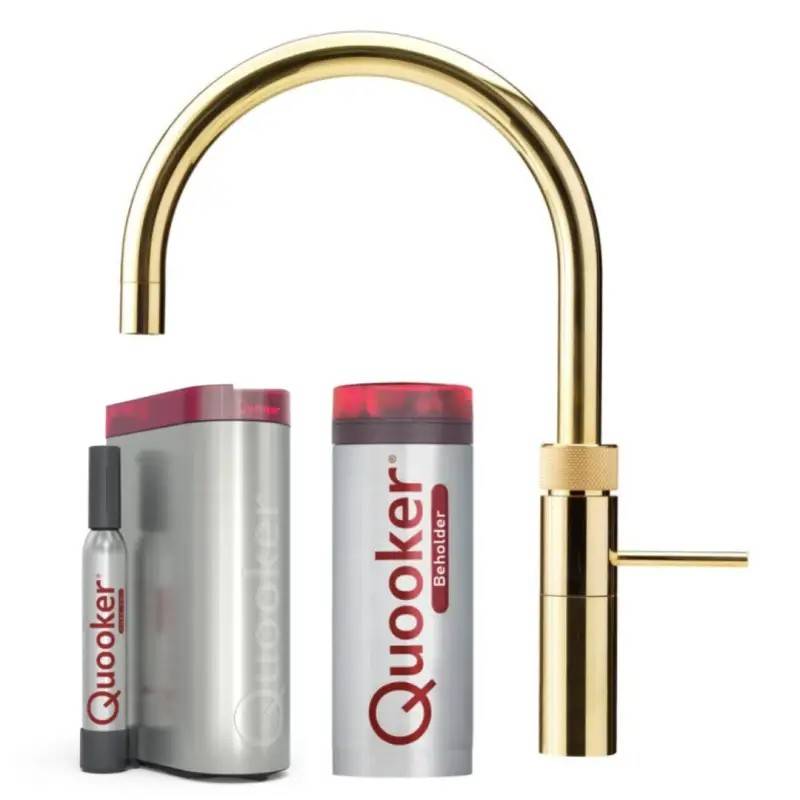 Quooker Fusion Round Guld 5i1, inkl. Pro3 beholder & Cube køler