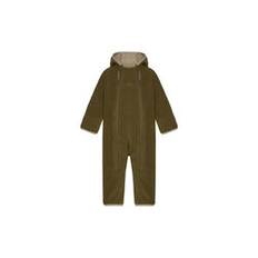 Doubleface Fleece Babysuit, dark olive/mocca