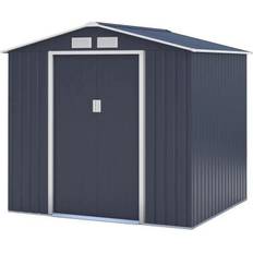 Metal garden shed 4.07 m² - 213 x 191 x 195 cm - MARS - Anchoring kit included, 2 sliding doors - Grey