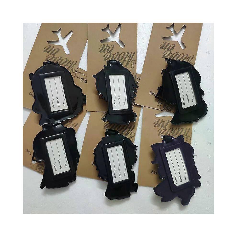(6) Disney Pooh Bear Luggage Tags Cute Anime Figures Suitcase Tag PVC Baggage Holder Travel Airplane Accessories Label Bag Pendant