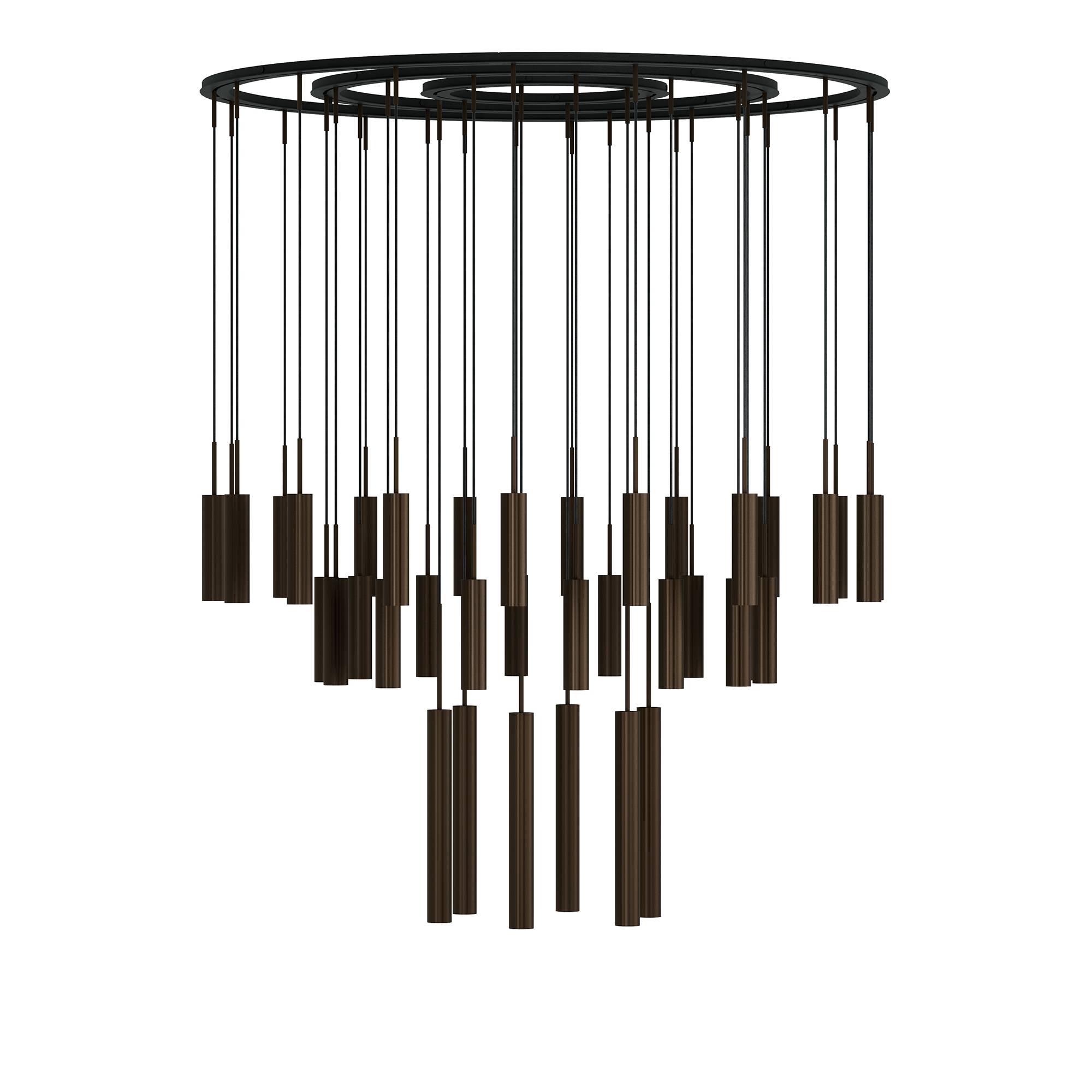 Audo Copenhagen - Tubulaire Chandelier 38 Aluminium Anodized Bronzed - Takkronor - Kroeyer-Saetter-Lassen - Brons