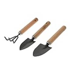 BRIGHTFUFU 3 St Camping Spade Lätta Verktyg Handspade Campingredskap Mini Spade Torr Fruktbricka Odling Transplantation Odla Utomhusredskap Trähandtag Trädgårdskratta Handskyffel