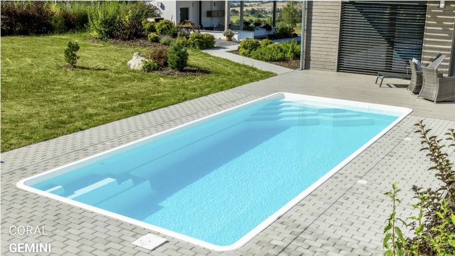Swimmingpool, kar, glasfiber GEMINI 8,2x3,5x1,5 - PoolOasen.
