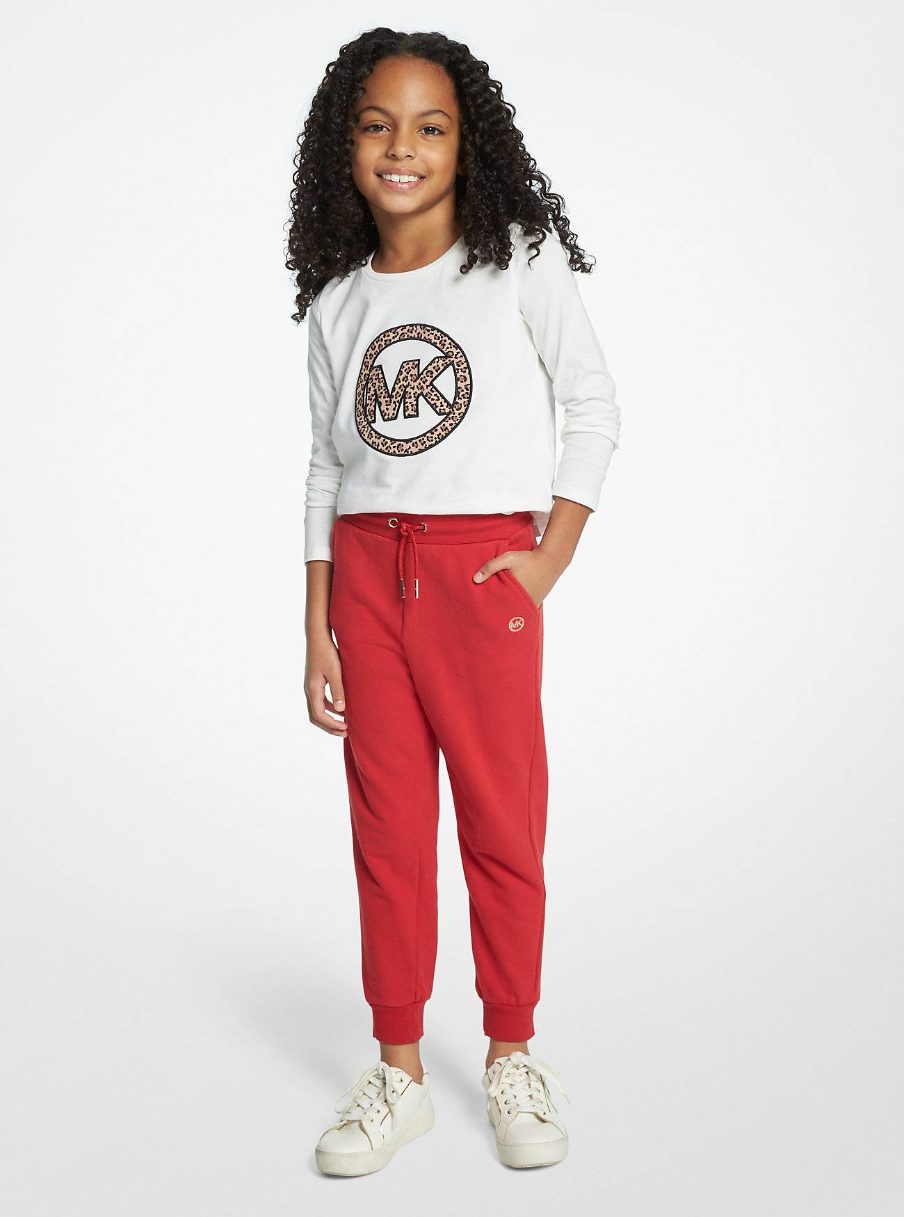 MK Cotton Terry Joggers - Red - Michael Kors - 12Y