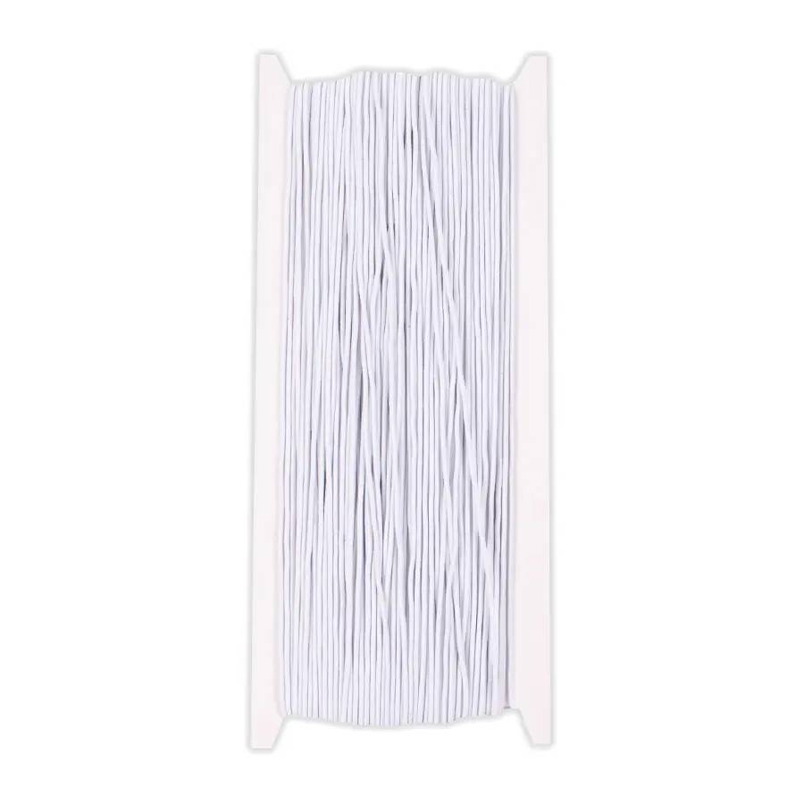 Elastisk snodd Playbox, vit, 1 mm, 50 m