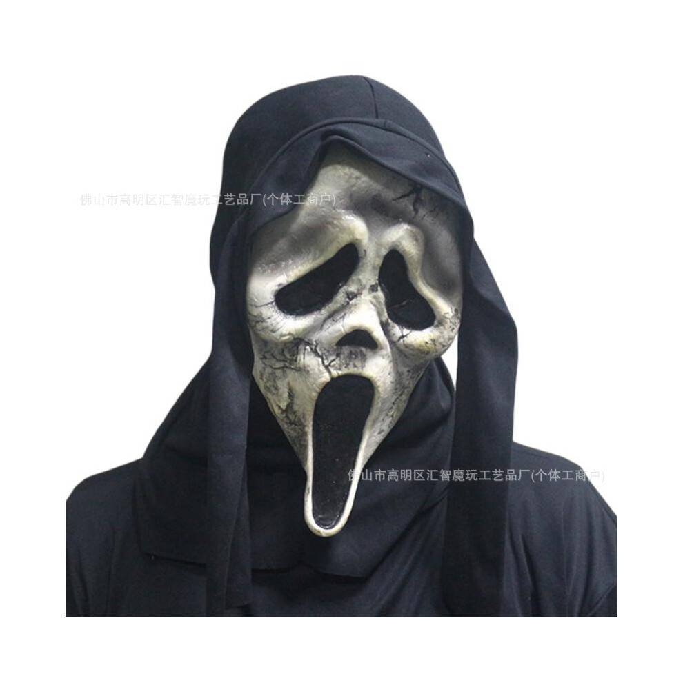 (Cracked distressed scream) Human & Animal Head Mask Set, Scary Funny Halloween Cosplay