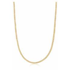 Nialaya, Tilbehør, Herre, Gul, 2XL, Mens Gold Cuban Link Chain in 3mm