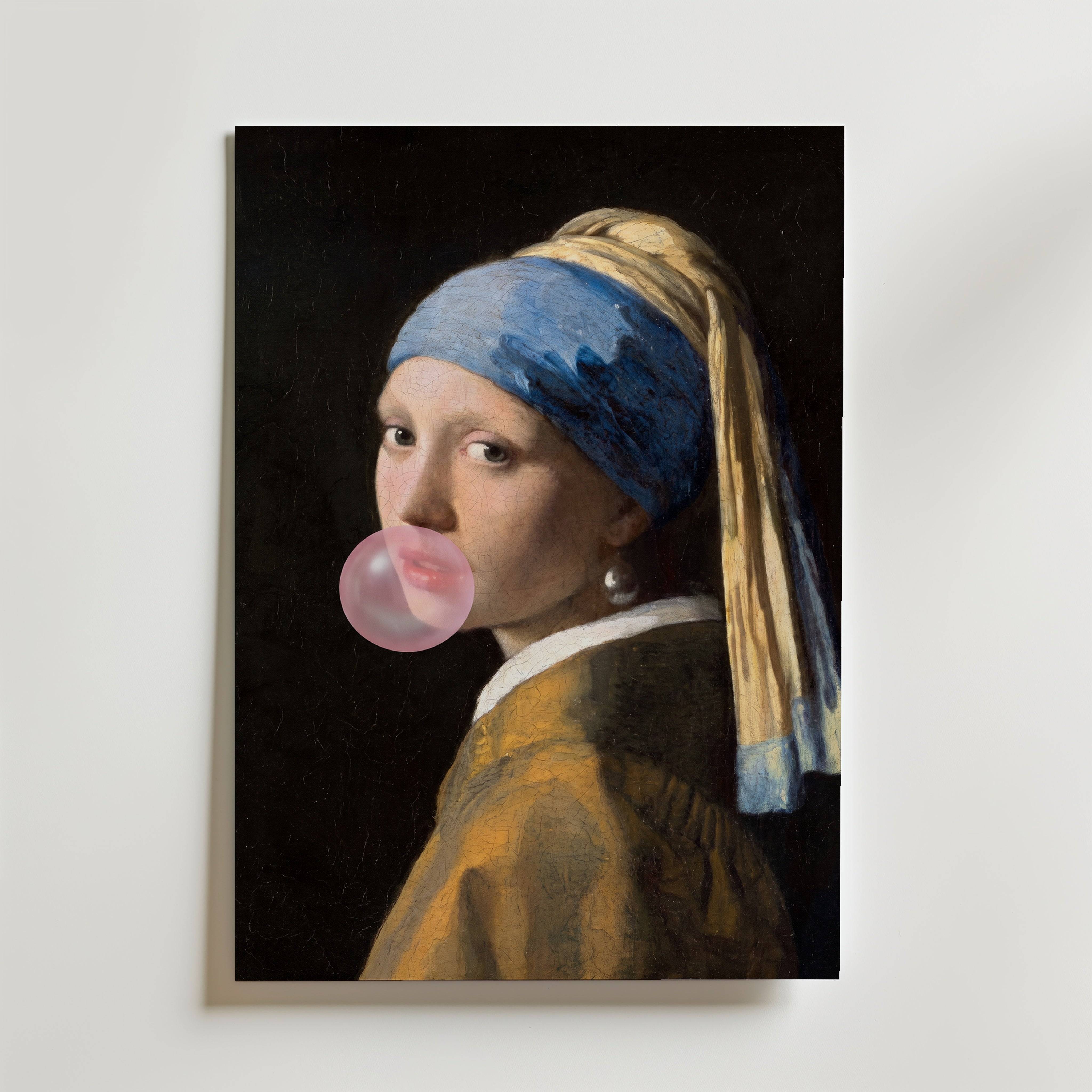Pearl Earring Bubblegum Poster - Fine Art Poster 13x18 cm Utan passepartout