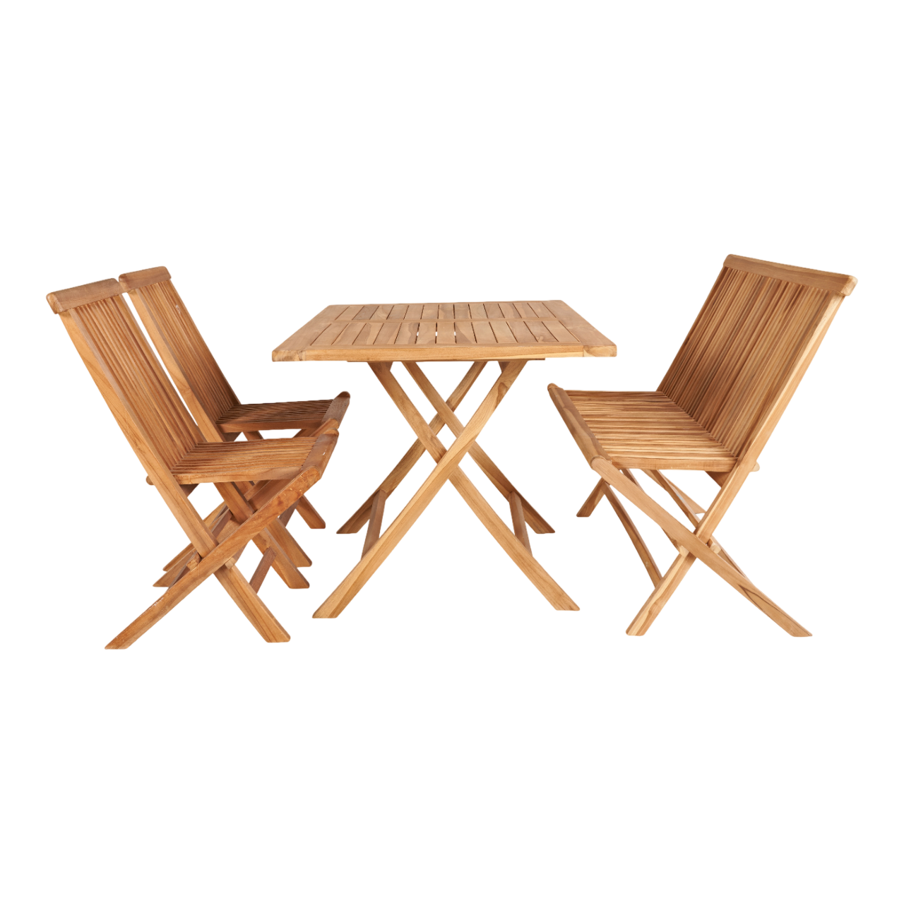 Veluna Vaja/Ryoss Havemøbelsæt med bord, 2 stole og bænk i teak