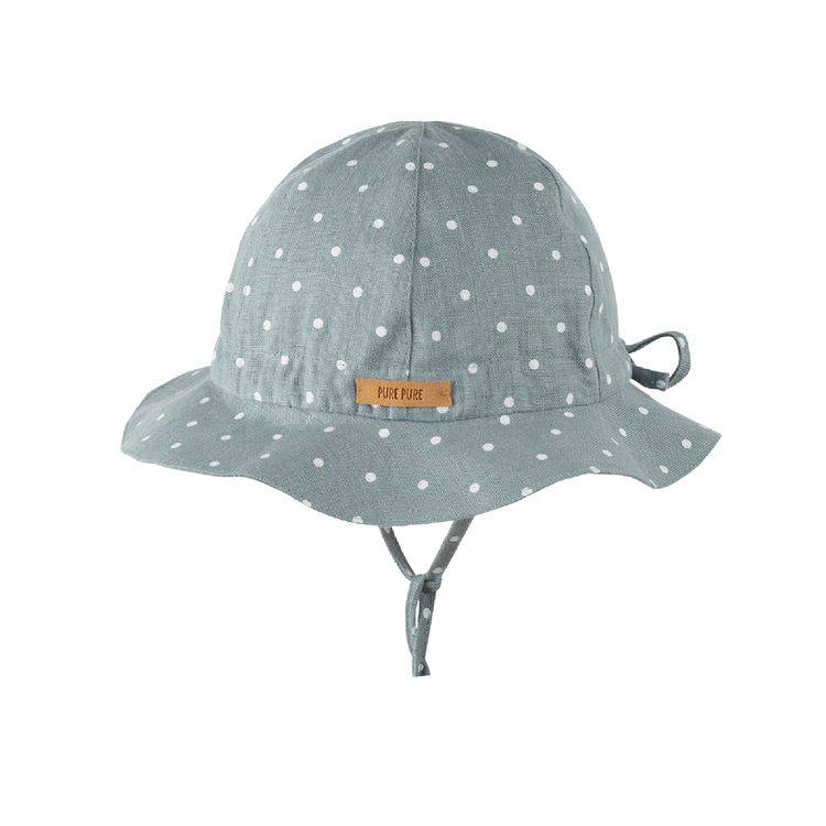 Solhatt baby/barn mint med vita prickar 4mån - 2år UV skydd: 51 (2-3år)