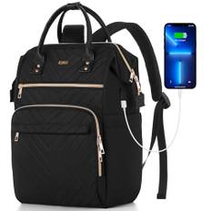 Ryggsäck för Kvinnor,Laptop Väska Ryggsäck 15.6 tum PC Dator,Vattentät Ryggsäck med Många Fack för Företag,KontorArbete,Sport,Svart