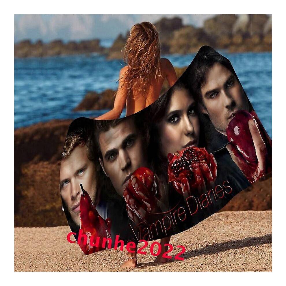 (70x140cm, #25) The Vampire Diaries 3D Microfiber Bath Towel Swim Beach Towel Blanket Turt Gift