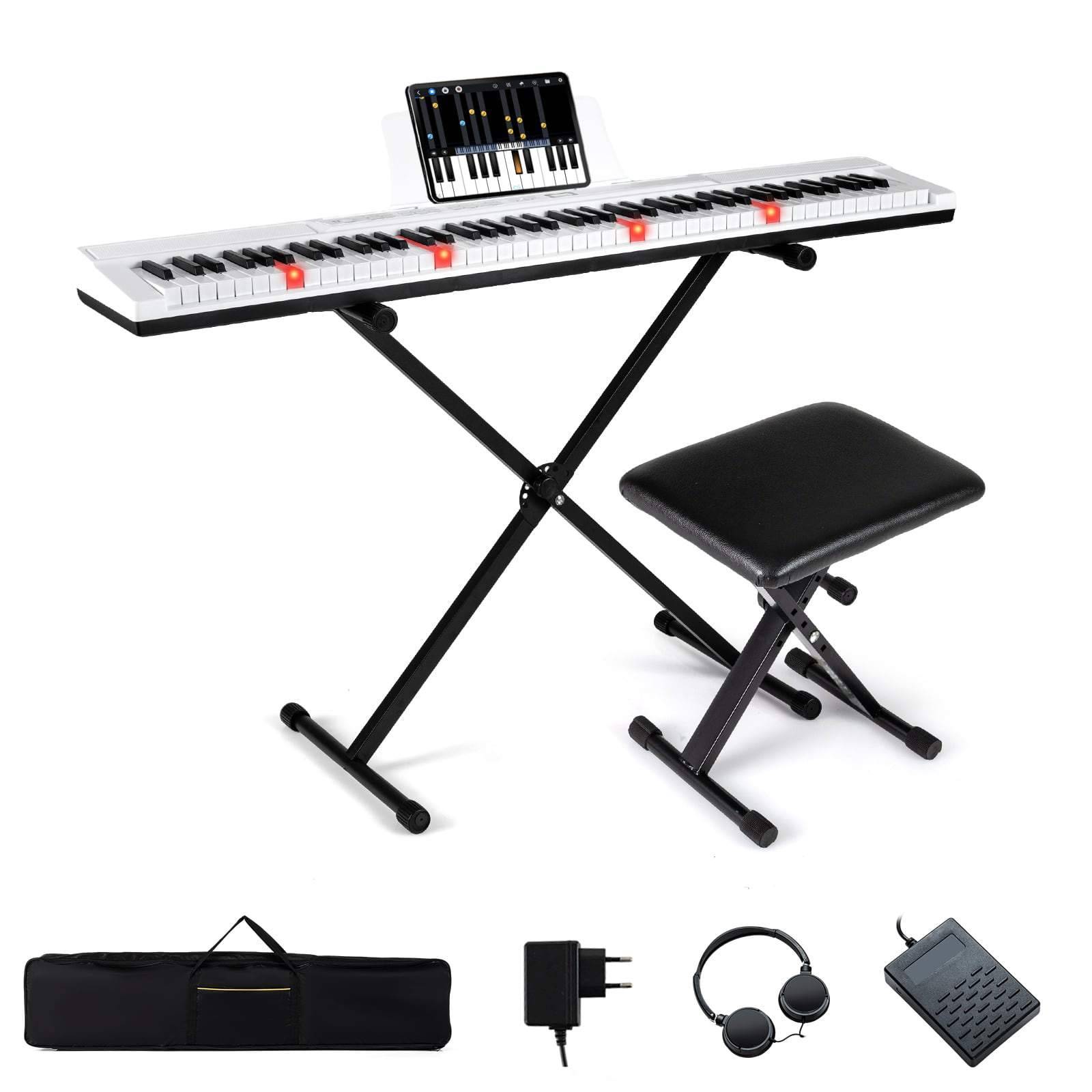 88-tangenters digitalpiano med stativ, pall och sustainpedal