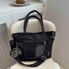 Fashion New Solid Color Tote Bag For Women, Simple Minimalist Large Capacity School/Work Bag, Versatile And Stylish - Black