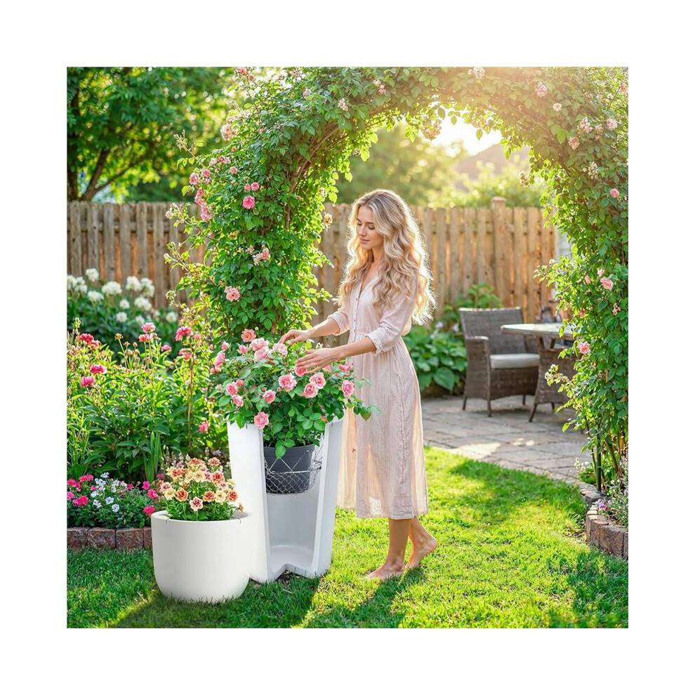 Adjustable Planter Insert for Pots Any Height,Plant Risers for Inside Pots,Fits the TOP Opening of the Flower Pot