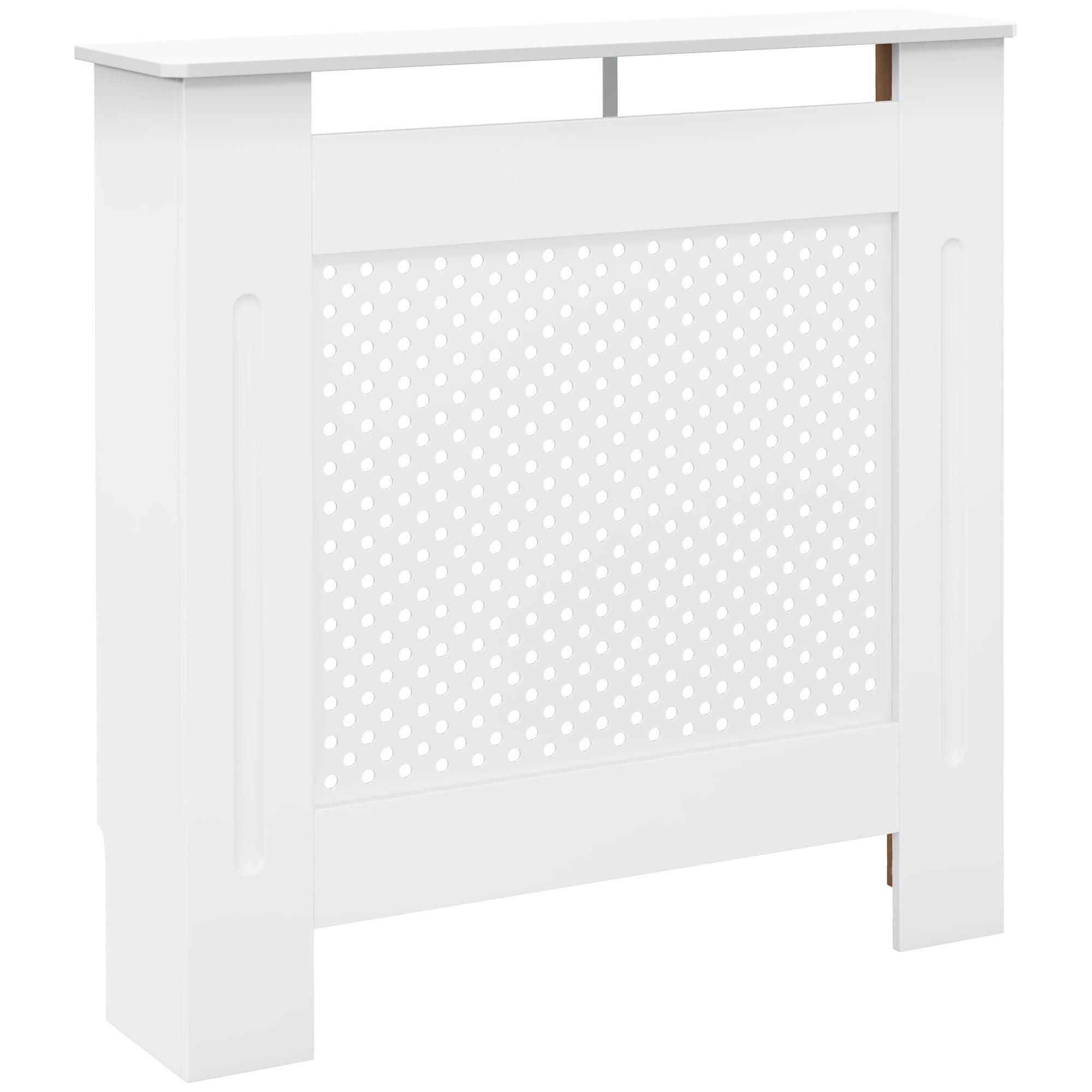 Träradiatorkåpa Värmeskåp Modern Heminredning Grillstil Vitmålad (Små)