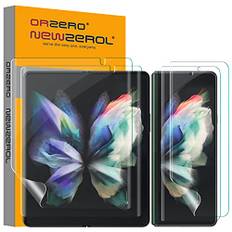 NEWZEROL 4 Stück TPU Displayschutzfolie Kompatibel für Samsung Galaxy Z Fold 3 5G, Enthält 2 Stück Innen Displayschutzfolie und 2 Stück Außen Displayschutzfolie,Umfassender Schutz [Maximale Abdeckung]
