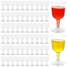 YAYODS 96 stycken vinglas champagneglas plast 175 ml – återanvändbara vinglas plast – transparent champagneglas cocktailglas plast – stapelbara champagneglas för camping, bröllop, fester