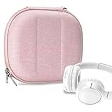 Geekria Hjälmfodral, kompatibelt med JBL Tune 510BT, Tune 560BT, Tune 660 BTNC, Live 460NC, ersättningsväska med hårt skal med kabelförvaring (rosa)