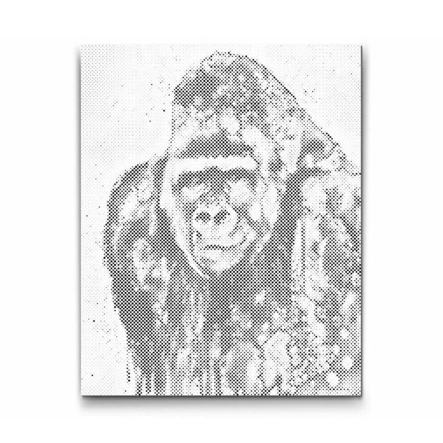 GORILLA | PRICKMÅLNING - 60x80cm (24'' x 32'') / Premium Inramad (Klar att hänga)