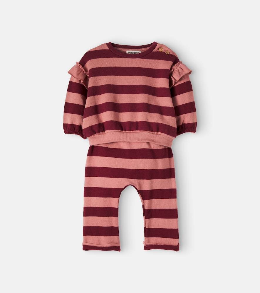 Cozmo Striped Baby cotton-blend sweater and pants set