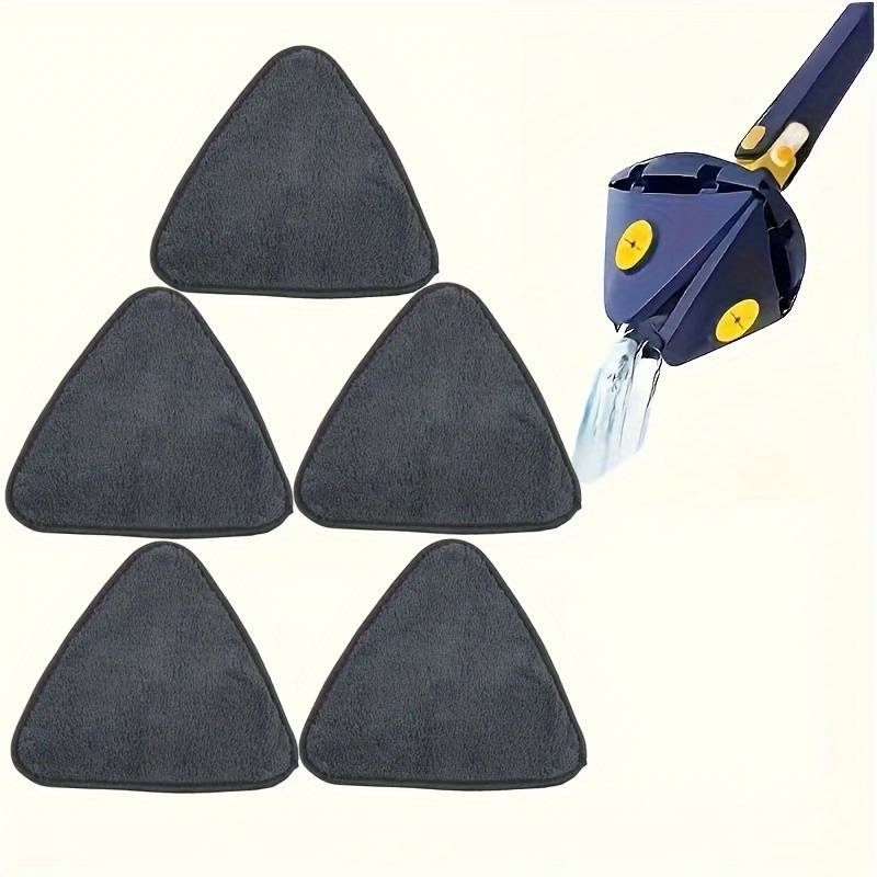 5pcs For Triangle Microfiber Mop Replacement Pads - Washable, Non-shedding, Stick-on Cleaning Cloths For Floors & Ceilings, Black, Easy Dust Removal, Durable Pc Material, Microfiber Mop Pads