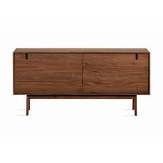 Sideboard Skagana 160x45 cm Massiv Valnöt - Brun Byrå Bark