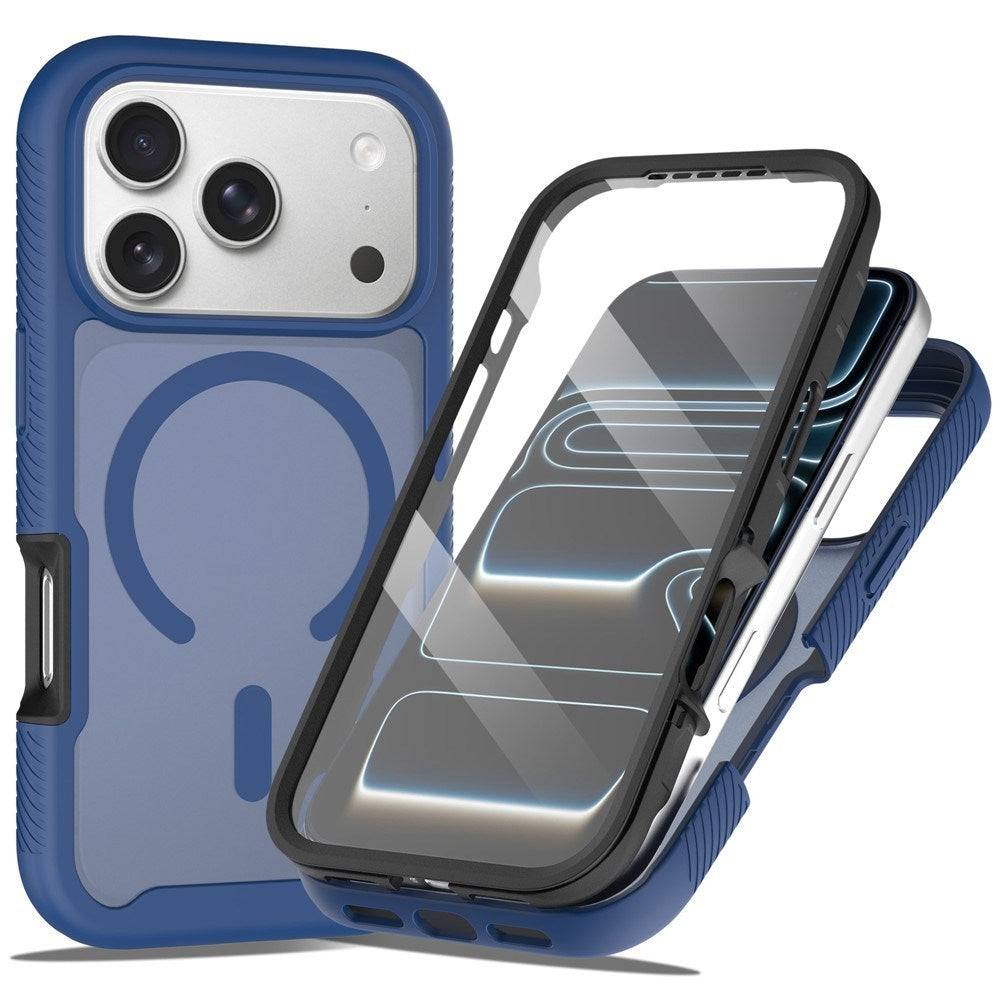 iPhone 18 Pro Max / 17 Pro Max EIDERWOOD Mat Hybrid Plast Bagside Cover m. Skærmbeskyttelsesfilm - MagSafe Kompatibel - Blå