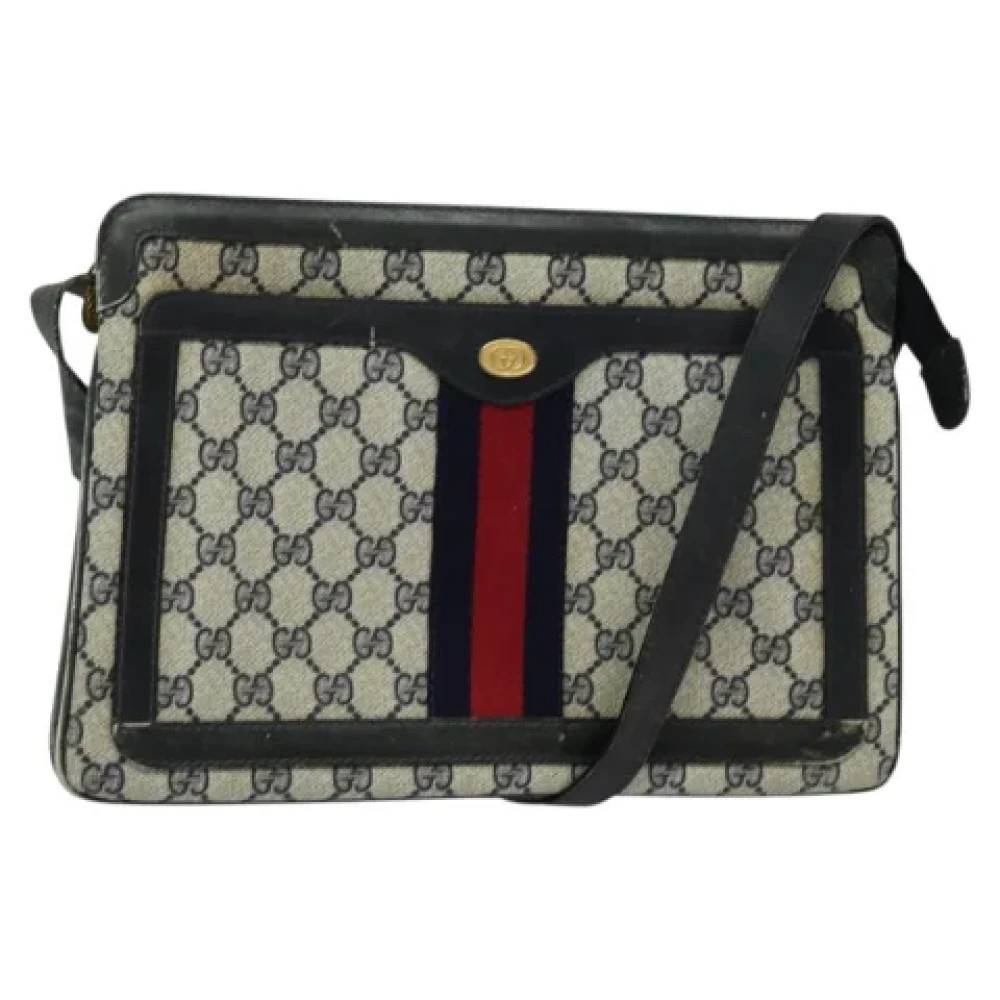 Gucci Vintage Pre-owned Laeder gucci-tasker - Vintage - Dame - Blå - ONE SIZE - Uld