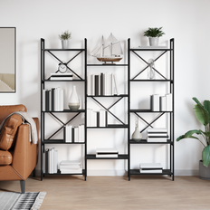 Hyllsystem Svart ek 156 x 25 x 167.5 cm Konstruerat trä