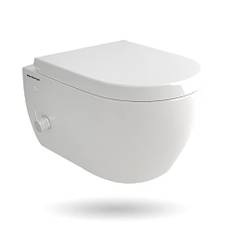 Alpenberger WC Spülrandlos Komplettset Hängend | Dusch WC mit Eingebauter Einhebelarmatur | Wand WC Spülrandlos mit Bidet Funktion | WC-Sitz Abnehmbar mit Soft-Close | Hänge WC Made in Europa