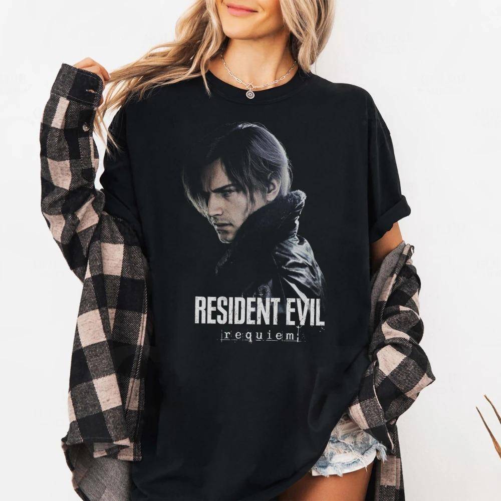 Leon Kennedy Resident Evil Requiem T-shirt Grace Ashcroft Biohazard T-shirt Kortärmad Herr Dam för Vår och Sommar Unisex cm beige