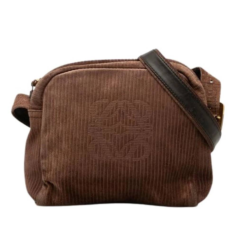 Loewe Pre-owned Pre-owned Corduroy Skuldertaske - Vintage - Dame - Brun - ONE SIZE - Uld