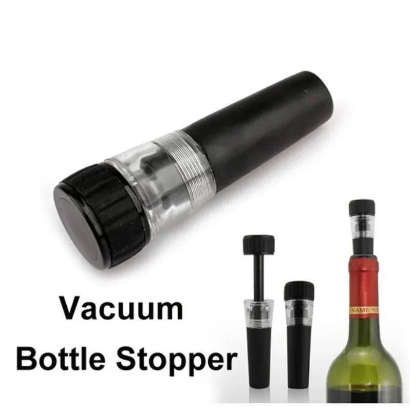 1 st Vin Vakuum Flaskpropp Rödvin Champagne Flaska Bevarare Luft Lätt att Använda och Lätt att Använda svart