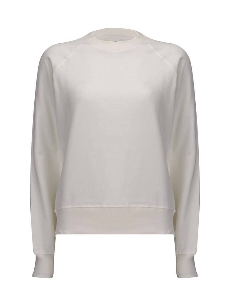 Organic Cotton Raglan Sweatshirt: Womens Earth Positive - XL / White Mist