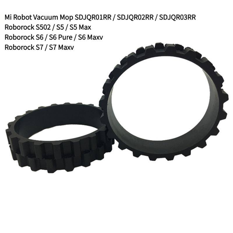 2 stycken Hjul Däck för Xiaomi Mi Robotdammsugare SDJQR01RR SDJQR02RR SDQR03RR Roborock S50 / S5 MAX / S502-00 / S6 / S6 Pure / S6 Maxv / S7 Maxv