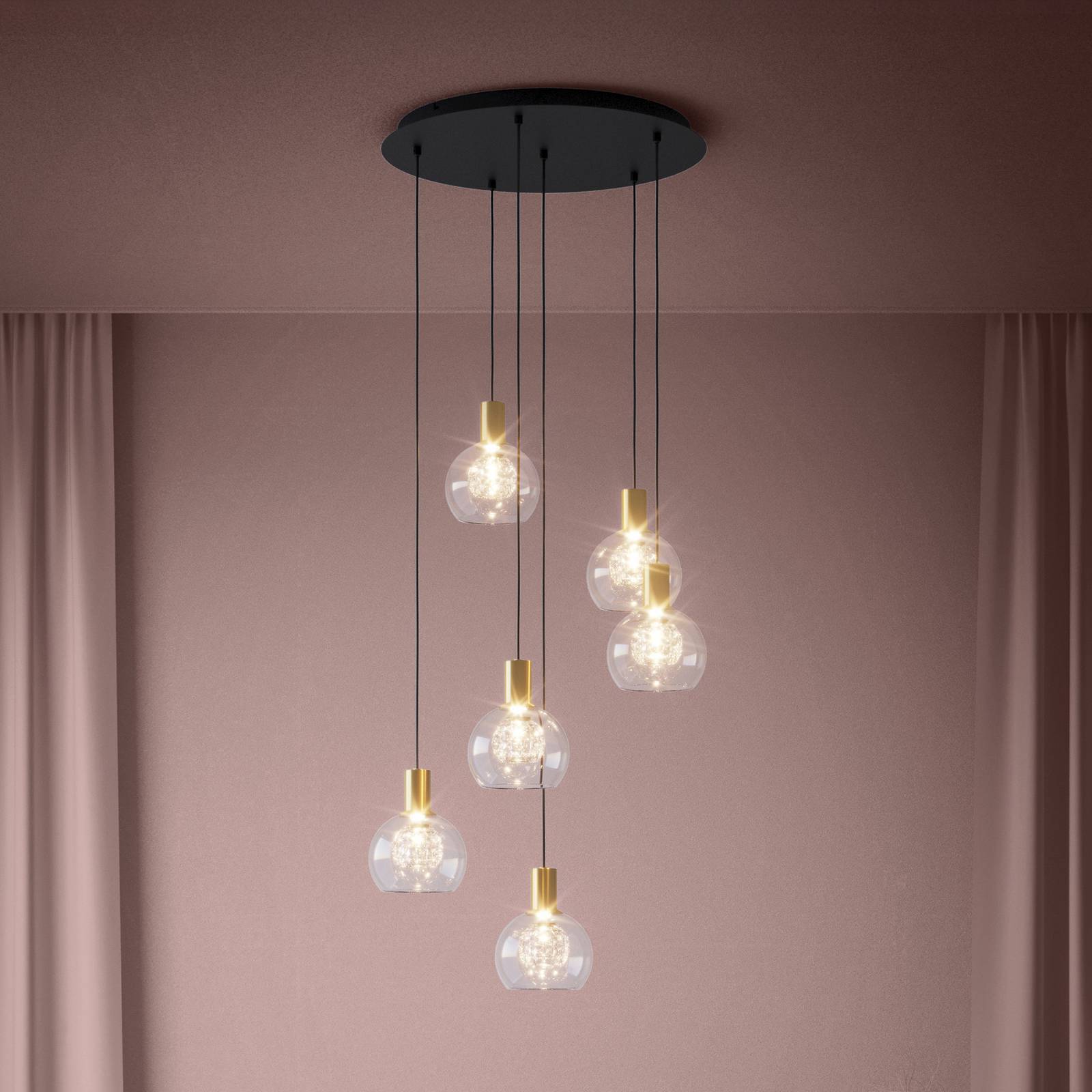 Stars of Light Hänglampa Terqu, dimbar, Mässing / guld, Vardagsrum / matsal, Metall, Modern, Pendellampa