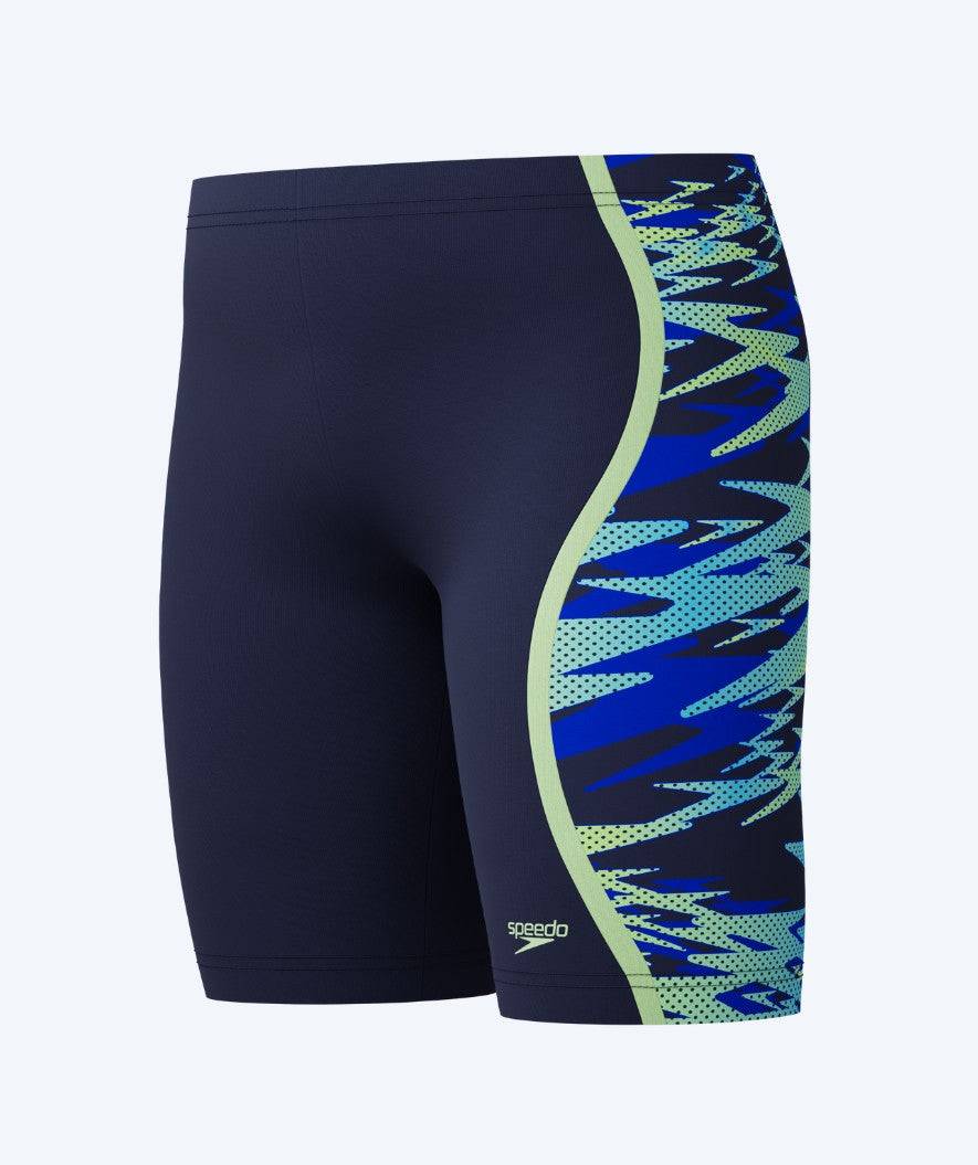 Speedo långa badbyxor för pojkar - Hyperboom Splice - Mörkblå/grön - Badbyxor barn (0-16 år)