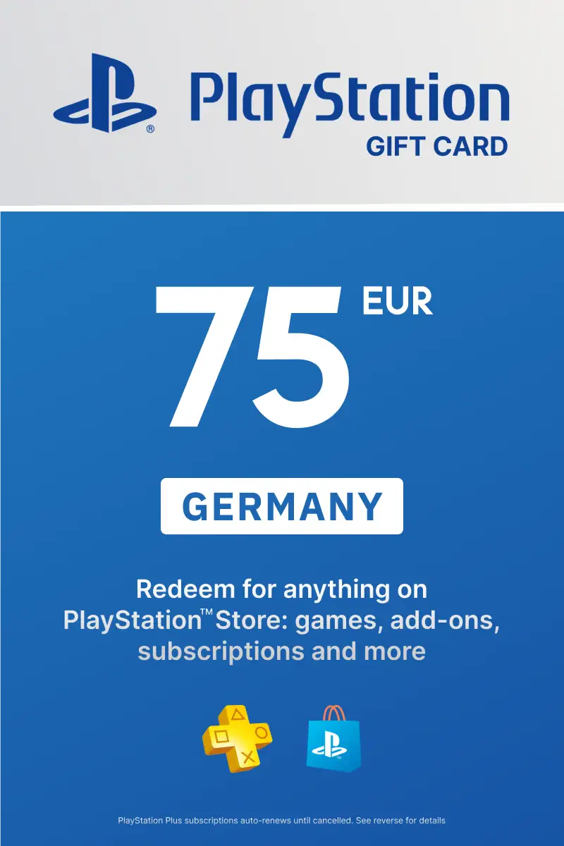PlayStation Network Card 75 EUR (DE) PSN Key Germany.