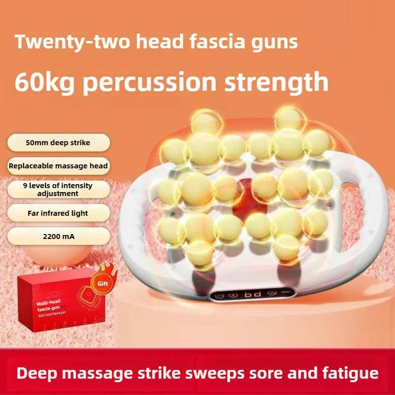 22 Head Fascia Gun High Frequency Vibration Massager for Back Neck Shoulder Muscle Relief Deep Tissue Therapy