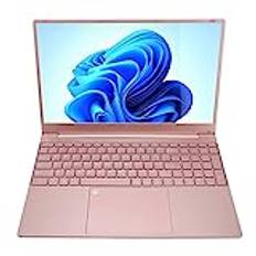 15,6 Tums Bärbar Dator, 1080P 2K IPS Laptop Intel N5095 Quad Core CPU 16GB 512GB ROM med Fingeravtrycksläsare, 2 X USB, Mini HDMI, 2,4G 5,0G WiFi för Windows 11, Rosa (16+512G