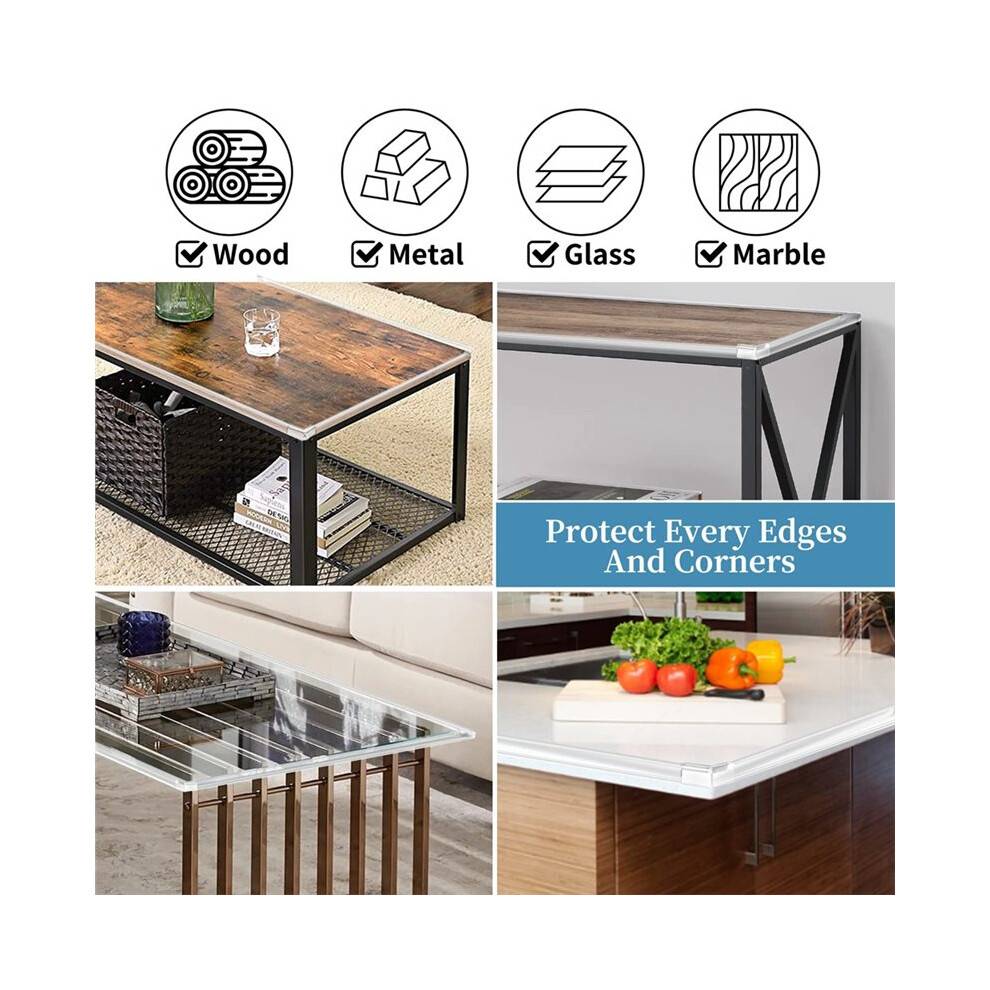 Baby Proofing Corner Protectors Silicone Desk Corner for Table Cabinets, Crib, 13ft X 1.2 Inch with 4 Pack Corner Guards