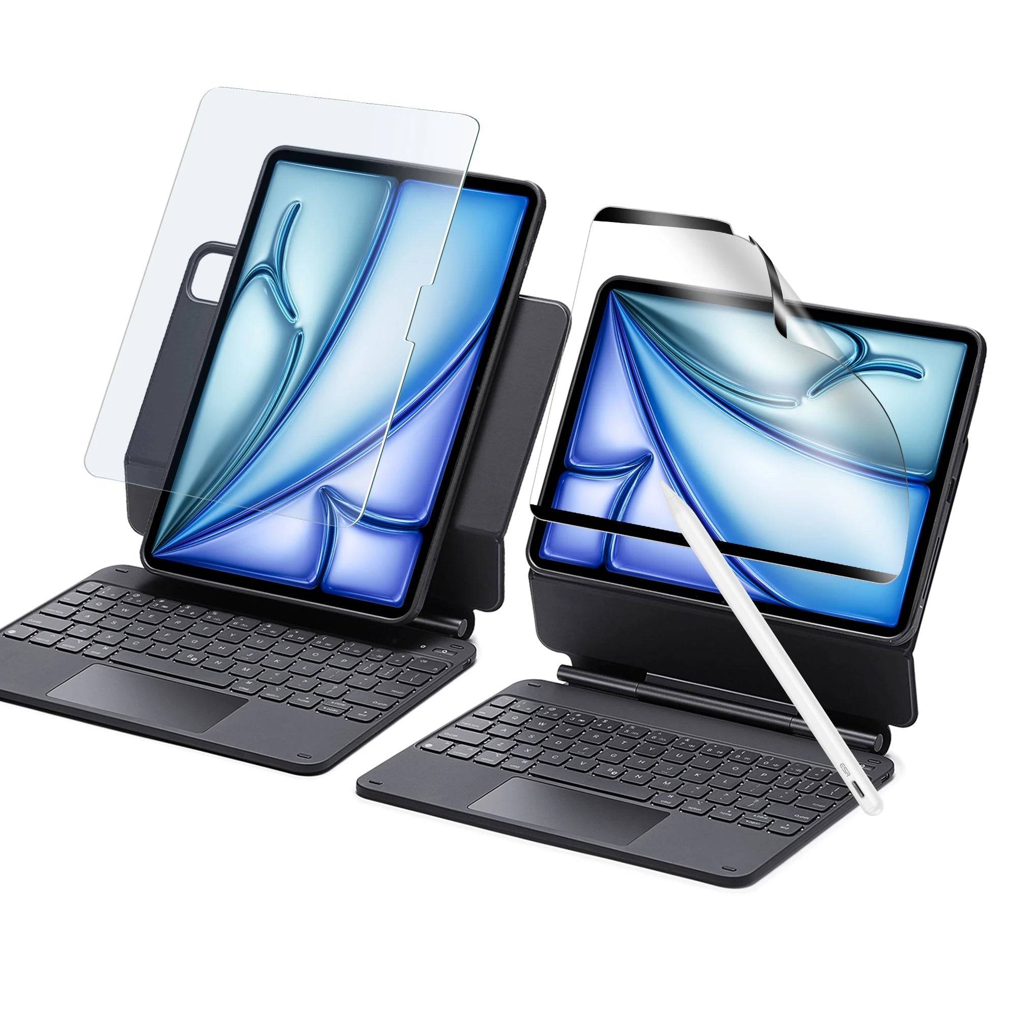 iPad Air 13ʺ (2024) Rebound Magnetic Keyboard Case 360 Transformation Bundle - UK Layout-Black - UK Layout-Black