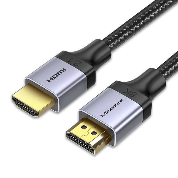 HDMI Höghastighetskabel 8K HDMI 2.1 - Aluminiumlegering, Nylonfläta, Syrefri Koppar för TV, Dator, Projektor, PS5 1 m
