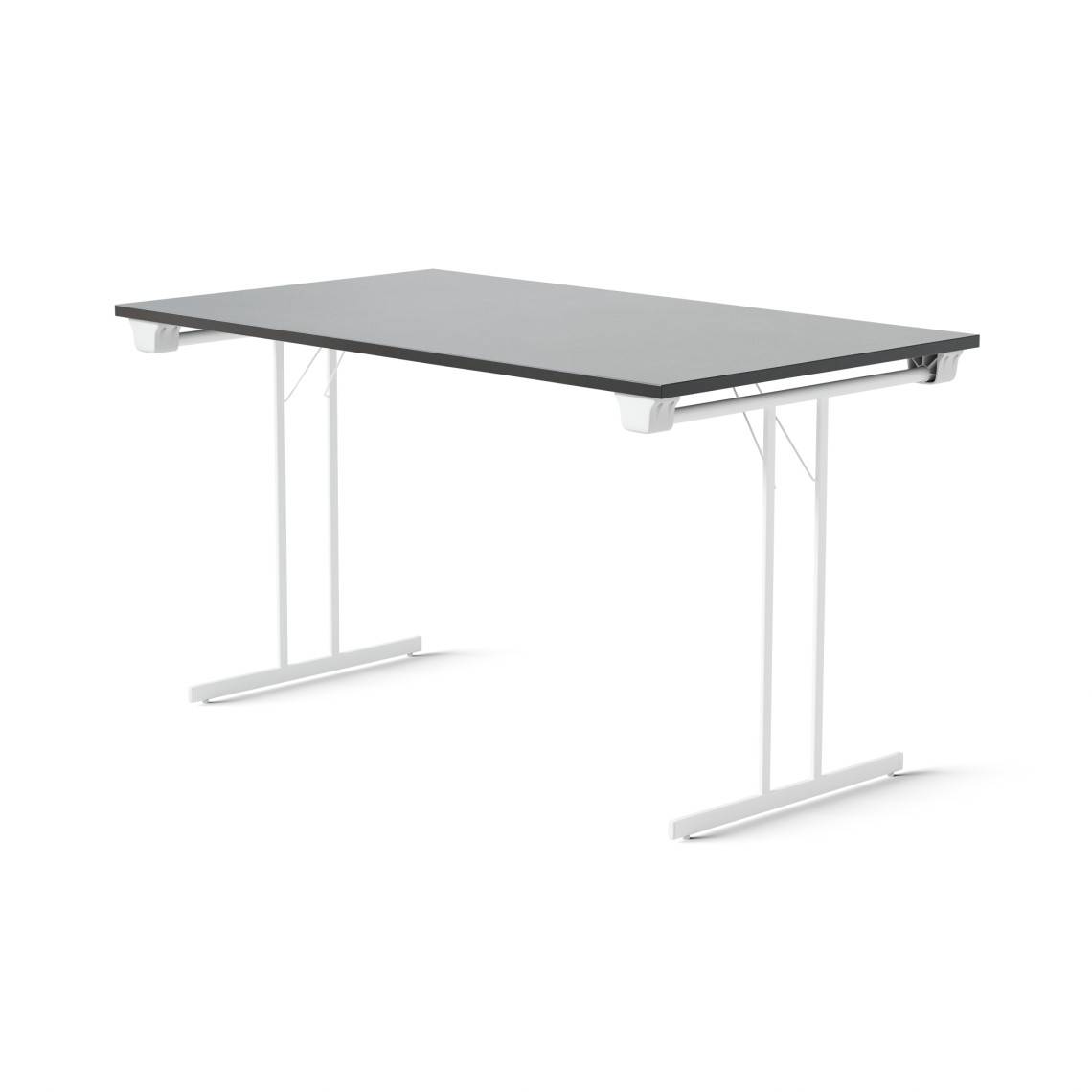 Klapbord Dinner Style, Størrelse 120 x 70 cm, Bordplade Sort, Stativ Hvid