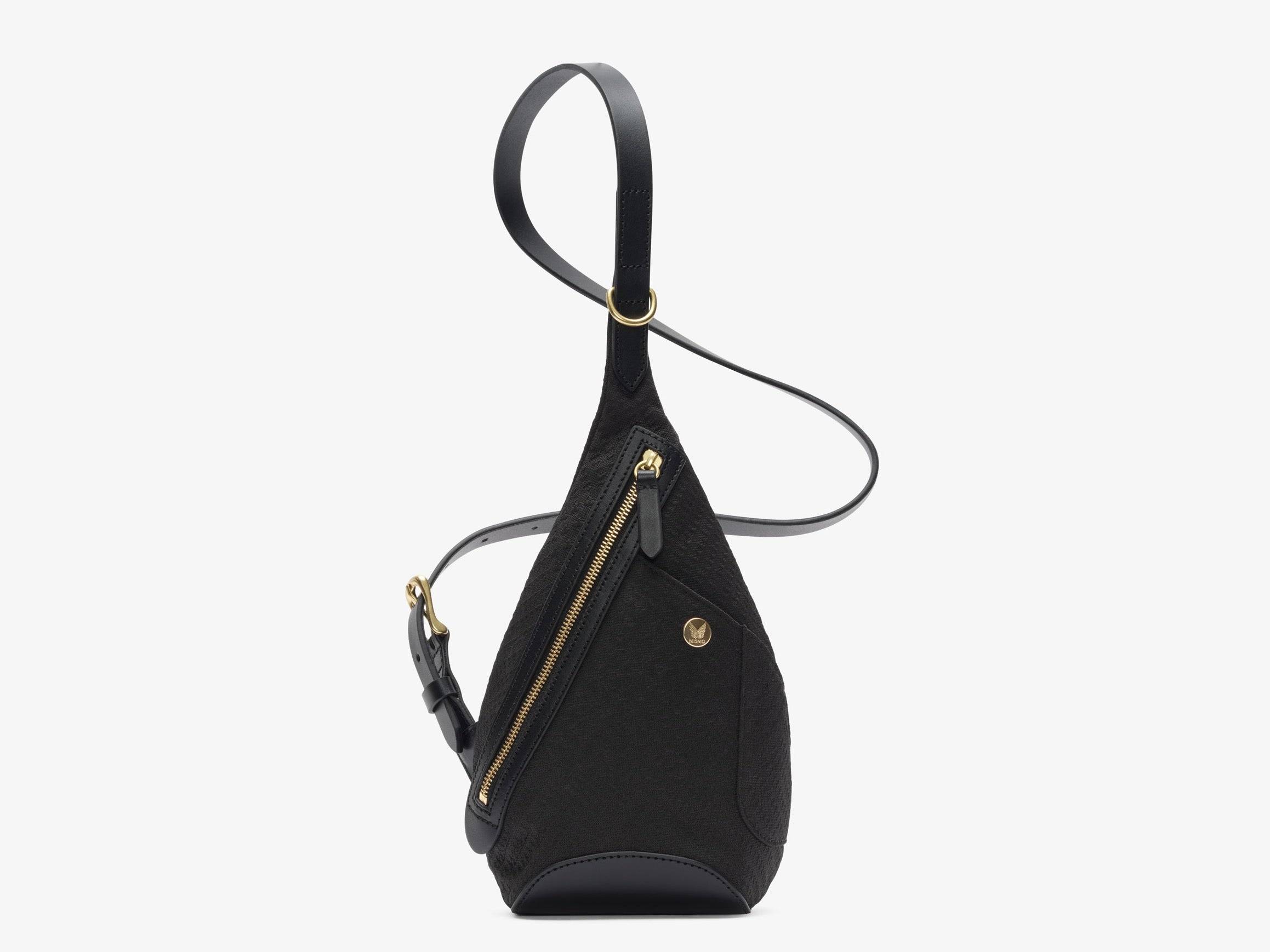 M/S Drop Bag – Haptic Black/Black - 80% cotton & nylon jacquard / 20% full-grain bridle leather / Prince of Wales Jacquard / 4202.92
